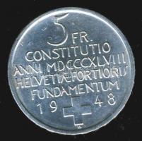 Svájc 1948. 5Fr Ag "100 éves az Alkotmány" T:2