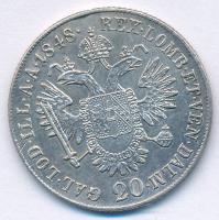 1848E 20kr Ag "V. Ferdinánd" (6,70g) kapszulában T:AU,XF kis ph., patina Hungary 1848E 20 ...