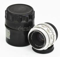 Carl Zeiss Jena Tessar 2,8/50 objektív, tokban, dohos lencsével 37 mm bajonettes