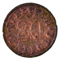 Miskolc / Pereces-bányatelep ~1900. "Pereczesi Vendéglő" 20-as értékű bárcája (1,33g/20mm)...