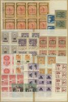 1870-1965 Magyar okmánybéylyegek kisebb összefüggésekben, 60 db berakólapon