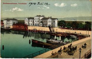 1914 Trondheim, Trondhjem; Jernbanestationen / railway station (Rb)