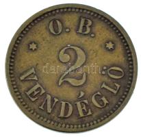 Ormosbánya ~1900 "O.B. Vendéglő" 2-es értékű bárcája (1,86g/19mm) T:XF