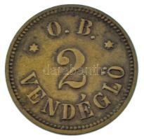 Ormosbánya ~1900 "O.B. Vendéglő" 2-es értékű bárcája (1,86g/19mm) T:XF