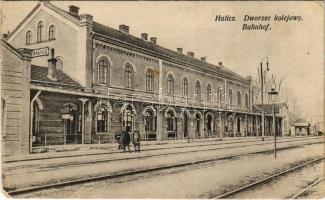 1916 Halych, Halicz, Halics (Galicia, Galizien); Dworzec kolejowy / Bahnhof / railway station (EM)