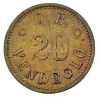 Ormosbánya ~1900 "O.B. Vendéglő" 20-as értékű bárcája (2,66g/22mm) T:XF