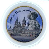 Spanyolország DN &quot;Santiago de Compostela&quot; kétoldalas fém multicolor emlékérem kapszulában (40mm) T:UNC Spain ND &quot;Santiago de Compostela&quot; double-sided metal multicolor medallion in capsule (40mm) C:UNC