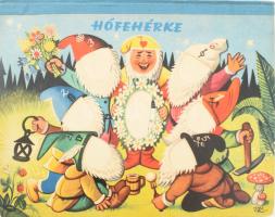 Hófehérke. Prága, 1961. 3D mesekönyv. Kiadói félvászon kötés, hiányos