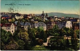 1915 Jablonec nad Nisou, Gablonz an der Neisse; Partie am Stadtpark / park