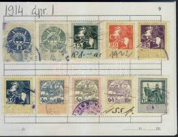 1868-tól 160 db magyar okmánybélyeg cserefüzetben, kiadások szerint feldolgozva