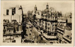 Buenos Aires, Avenida Callao / street view, tram, automobiles