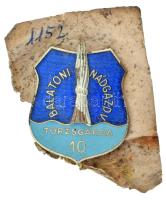 ~1970-1980. "Balatoni Nádgazdasági Vállalat - 10 éves törzsgárda tagságért" ezüstözött, zománcozott Cu jelvény (33x28mm) T:XF kopott ezüstözés