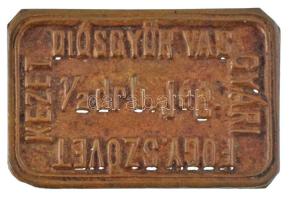 ~1900 "Diósgyőr Vas Gyári Fogy. Szövetkezet - 1/2 drb. jég." Cu bárca (17x26mm) T:XF