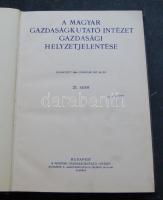 1934. A Magyar Gazdaságkutató Intézet gazdasági helyzetjelentése 21. szám, jó állapotban