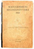 Magyarország helységnévtára 1944. Szerk.: M. Kir. Központi Statisztikai Hivatal. Bp., [1944], Hornyánszky Viktor Rt.,XII+680 p. Félvászon-kötésben, sérült és hiányzó gerinccel, foltos borítóval, első kötéstábla elvált, előzéklap és címlap kijár.