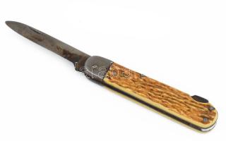 Antik bicska bőr tartóban, tartó sérült