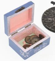 Kínai fém szerencsefa, érmékkel, m: 20 cm