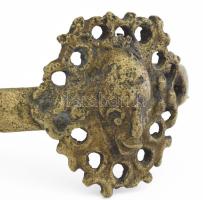 Antik bronz karék, maszkos díszítéssel