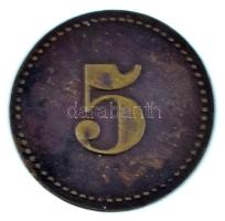 Bánffyhunyad ~1900. "Gondolovits és Társai - Bánffyhunyad" 5 értékű fém bárca (22mm) T:XF,...