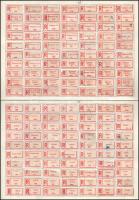 Több ezer darabos ragjegy gyűjtemény saját készítésű lapokon, papír mappában