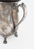 Szecessziós ezüstözött kancsó, kopással, m: 22,5 cm