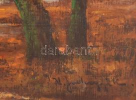 Sashegyi Kálmán, Vodicai (1886-1940): Vadász puskával. Olaj, vászon, jelzett. Javított. Fakeretben, ...