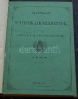 1871. Hivatalos Statistikai Közlemények, az Országos Magyar Kir. Statistikai Hivatal kiadásában