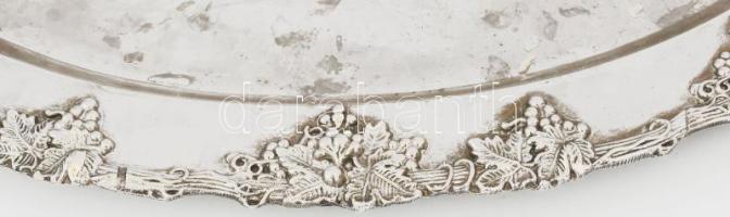 Szőlőmintás kínálótálca, masszív kopott, 44x33 cm