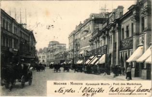 1905 Moscow, Moskau, Moscou; Pont des Maréchaux / street view, shops (fl)