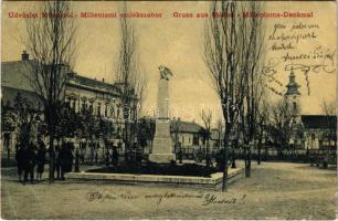 1907 Módos, Jasa Tomic; Millenniumi emlékszobor. Hoffmann Béla kiadása. 1055. (W.L. ?) / Milleniums-Denkmal / Hungarian Millennium monument (EB)
