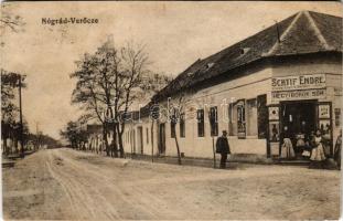 1924 Verőce, Nógrádverőce; Schtif Endre fűszer, liszt és rövidáru üzlete, saját töltésű hegyi borok, sör zárt palackokban (fl)