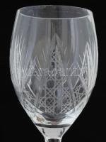 6 db kristály boros pohár, eredeti dobozában 21 cm