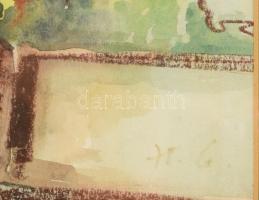 H.G. és Garai jelzéssel: Házak. Akvarell, pasztell, papír. Üvegezett fakeretben. 29,5x26 cm