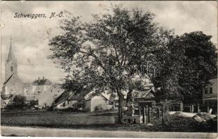 1912 Schweiggers (Niederösterreich) general view, church (fa)