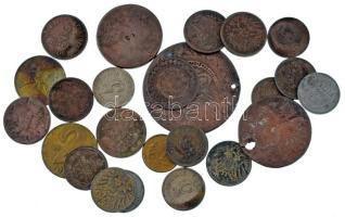 24db-os vegyes, magyar és külföldi érmetétel, közte Oszmán Birodalom, Montenegró T:vegyes 24pcs mixed, Hungarian and foreign coin lot, within Ottoman Empire, Montenegro C:mixed