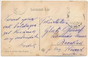 Bély, Biel; Báró Sennyei Béla kastélya. Löwy A. kiadása / castle / szakadás / tear)