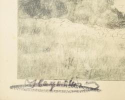 Olvashatatlan jelzéssel: Tabáni részlet. Rézkarc, papír, üvegezett fakeretben, 18x23 cm