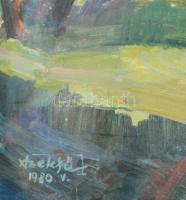 Szekfű János (1910-2004): Erdei út. Olaj, karton, üvegezett fakeretben, 30x45 cm