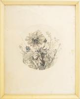 Olvashatatlan jelzéssel: Virág. Rézkarc, papír. Számozott: 9/15. Lap széle kissé foltos. Üvegezett f...