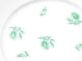 4 db Herendi zöld mintás süteményes tányér. Kézzel festett, jelzett, hibátlan d: 17,5 cm