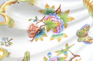 Herendi Viktória mintás kagylós kínáló. Kézzel festett, jelzett, kis kopással 24x12 cm