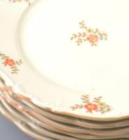 Edelstein virág mintás süteményes készlet. Matricás, festett, jelzett, kis kopással