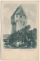 Segesvár, Schässburg, Sighisoara; Schusterthurm / Cipészek bástyája. Dombornyomott, Fritz Teutsch kiadása / bastion tower. embossed