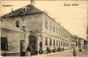 1928 Komárom, Komárno; Katona kórház. Vasúti levelezőlapárusítás 4966. / K.u.K. military barracks (fl)