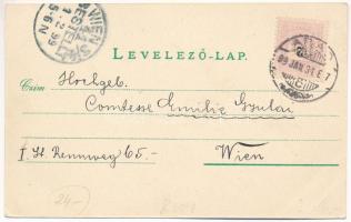 1899 (Vorläufer) Arad, Andrássy tér, Római katolikus templom, Csanádi palota, Városháza, Vértanúk sz...