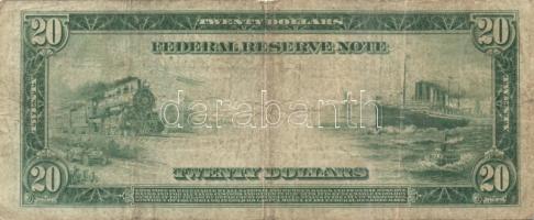 USA/Federal Reserve Note 1914. 20$ kék címer T:III