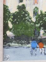 Cifrapalota. Jelzett zománc kép, 15x15 cm, keretben, 22 cm