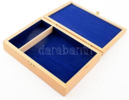 Tároló doboz, díszdoboz magyar címeres intarziával 21x30 cm