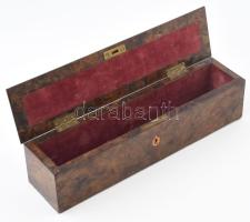 Tároló doboz, Mahagóni. Kulcs nélkül 10x40x10 cm Karccal