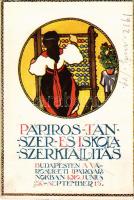 1912 Papíros, Tanszer és Iskolaszer Kiállítás Budapesten a városligeti iparcsarnokban. Rigler rt. / Hungarian Stationery Goods Exhibition